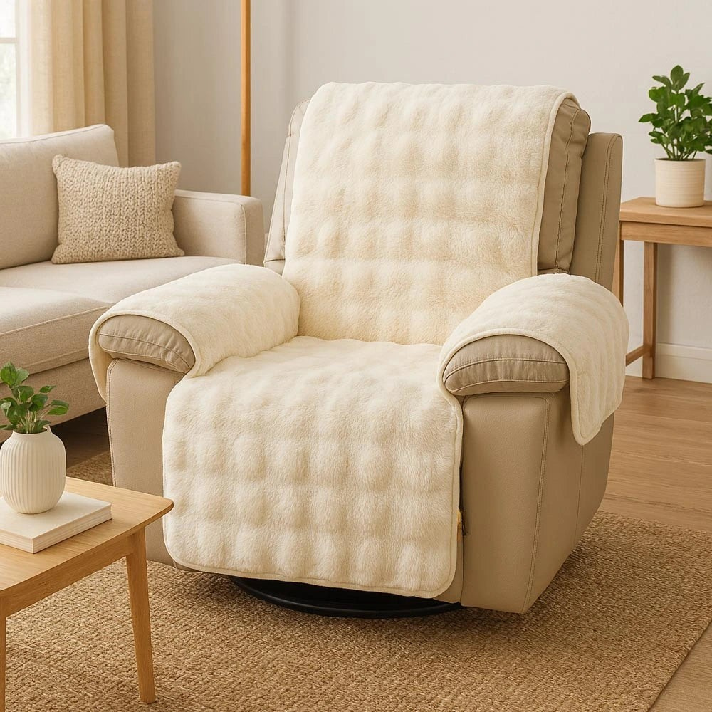 Copridivano Protettivo Pezzo Unico, Morbido con Effetto Peluche, Impermeabile