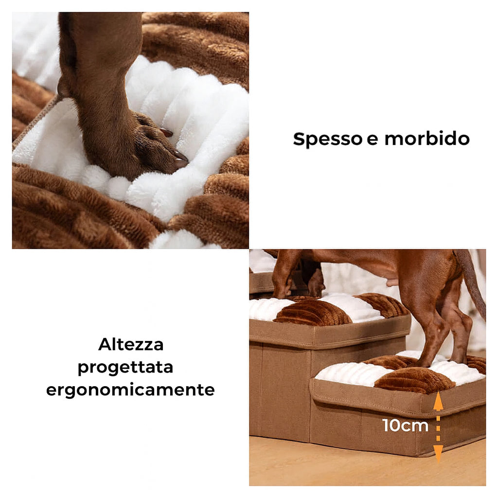 Scaletta Per Cani Artigianale con Motivo a Scacchiera