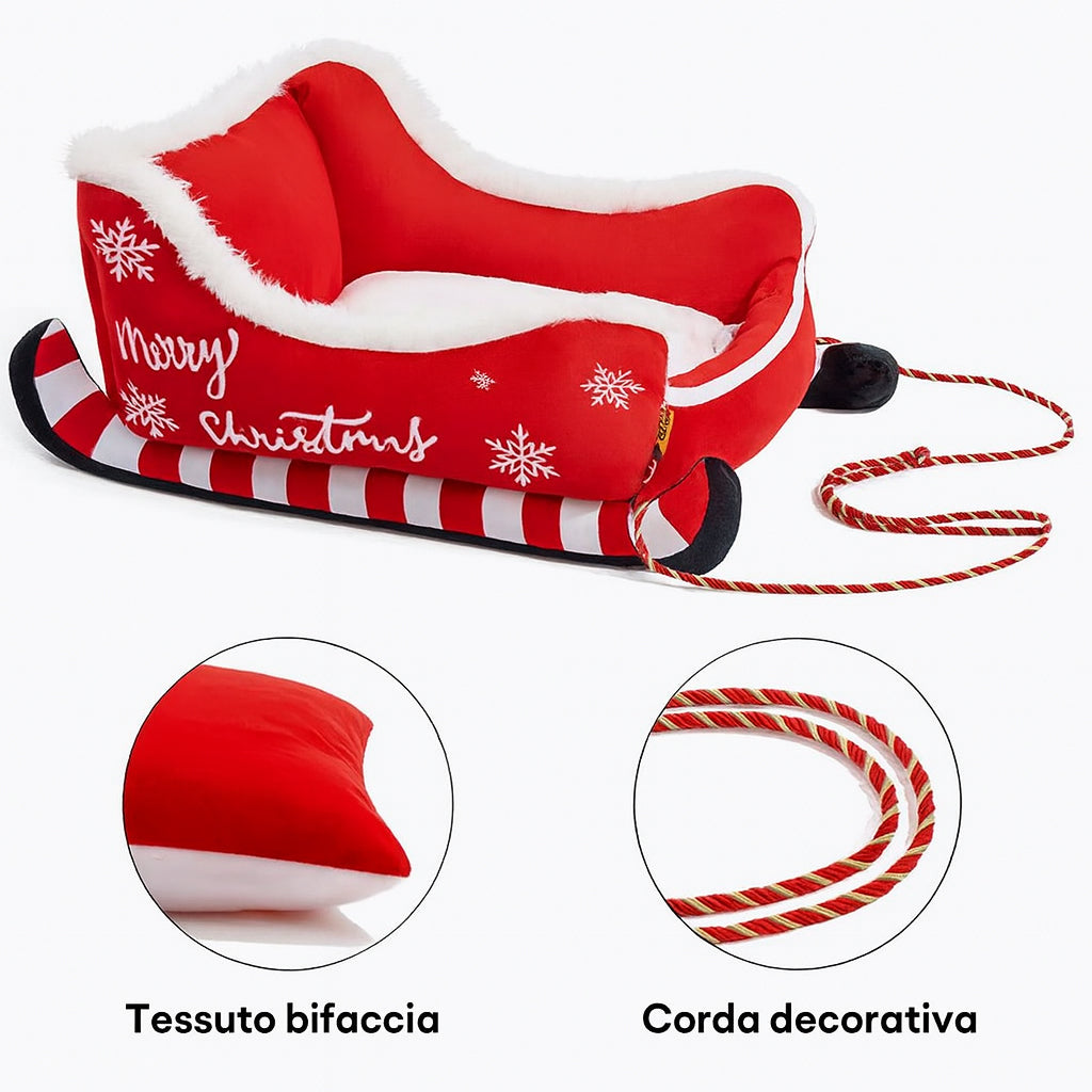 Cuccia  di peluche Festiva  Slitta di Natale