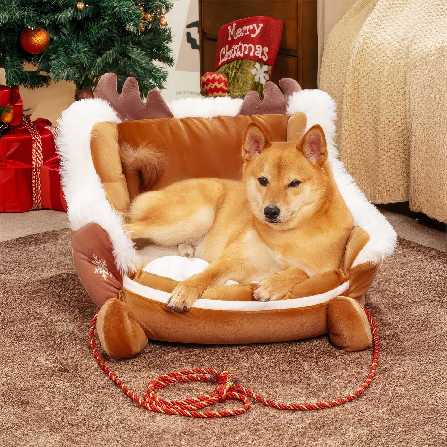 Cuccia  di peluche Festiva  Slitta di Natale