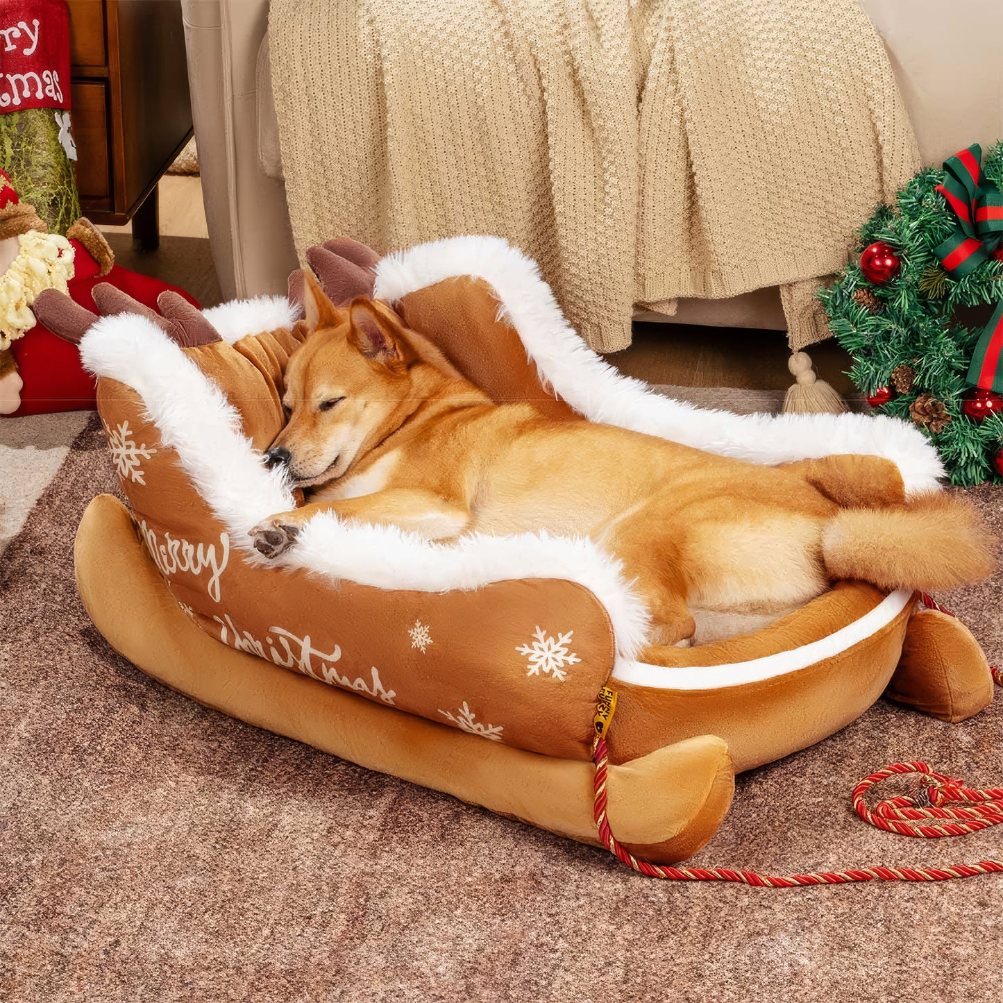 Cuccia  di peluche Festiva  Slitta di Natale
