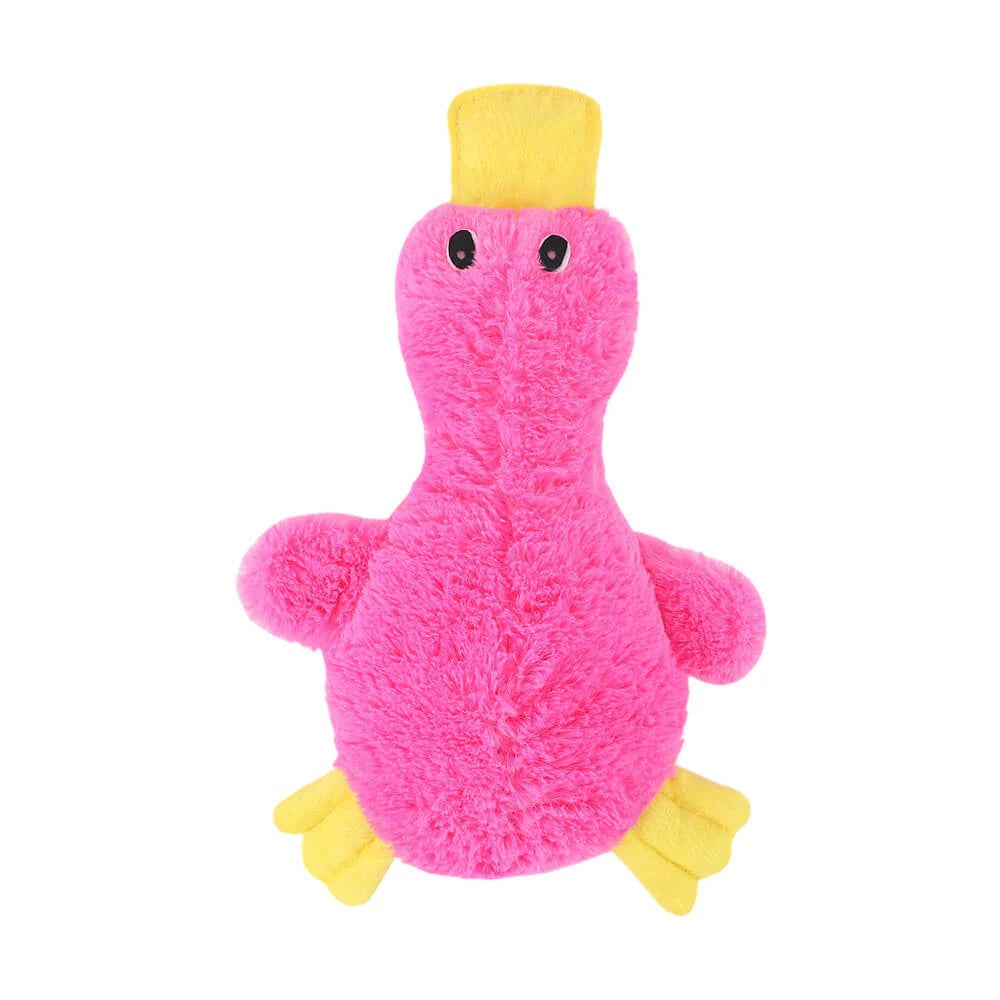 Peluche di anatra carina con fischietto, giocattolo per cani.