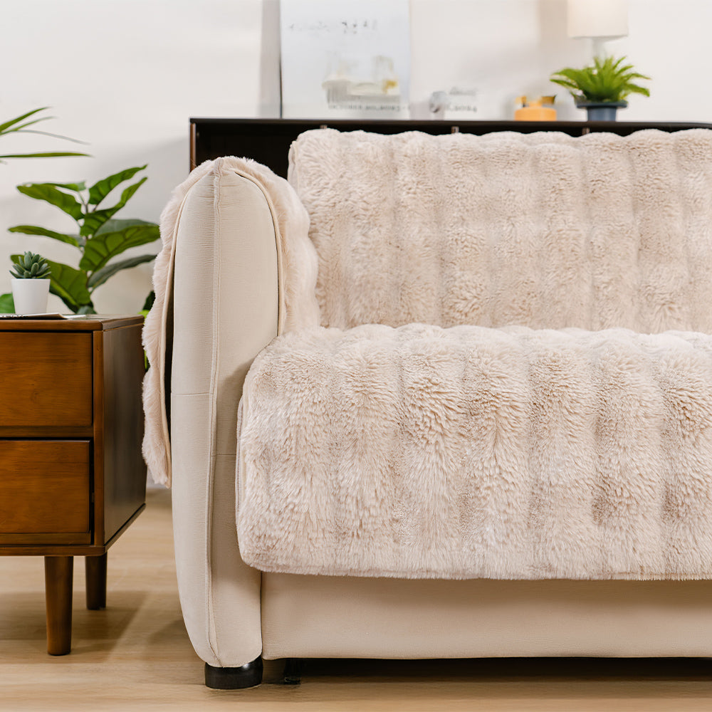 Copridivano Protettivo Pezzo Unico, Morbido con Effetto Peluche, Impermeabile