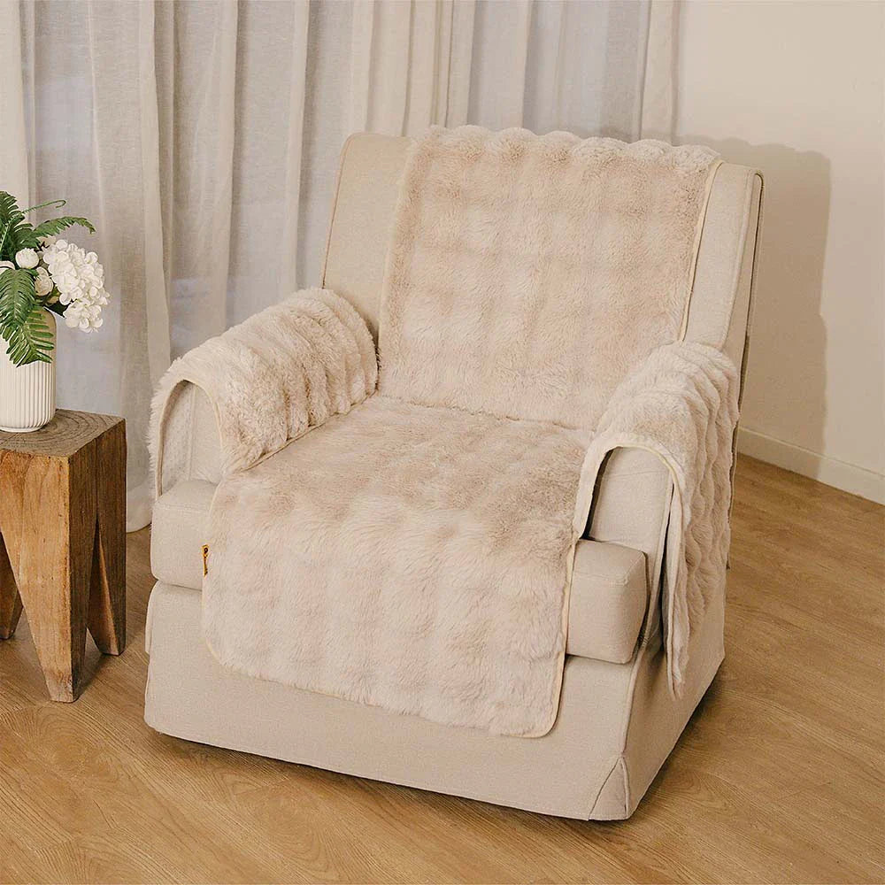 Copridivano Protettivo Pezzo Unico, Morbido con Effetto Peluche, Impermeabile