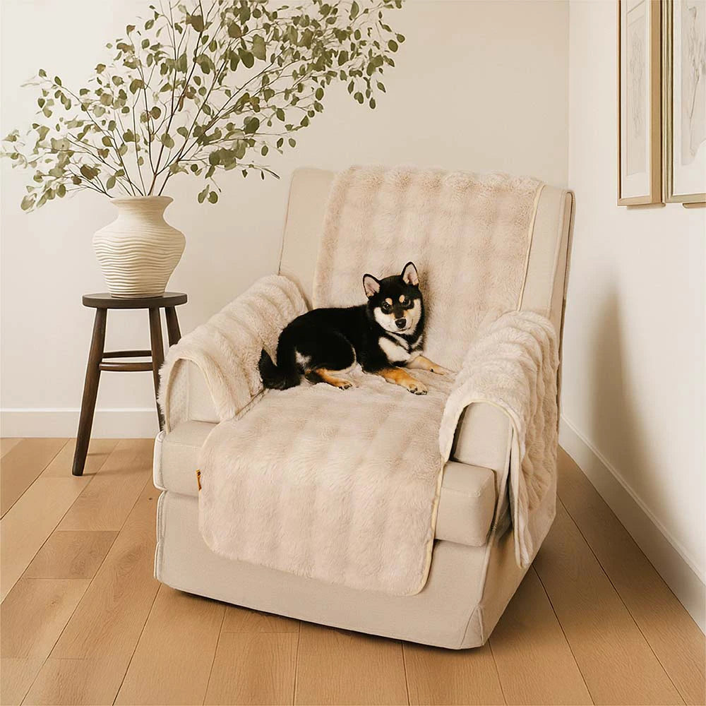 Copridivano Protettivo Pezzo Unico, Morbido con Effetto Peluche, Impermeabile