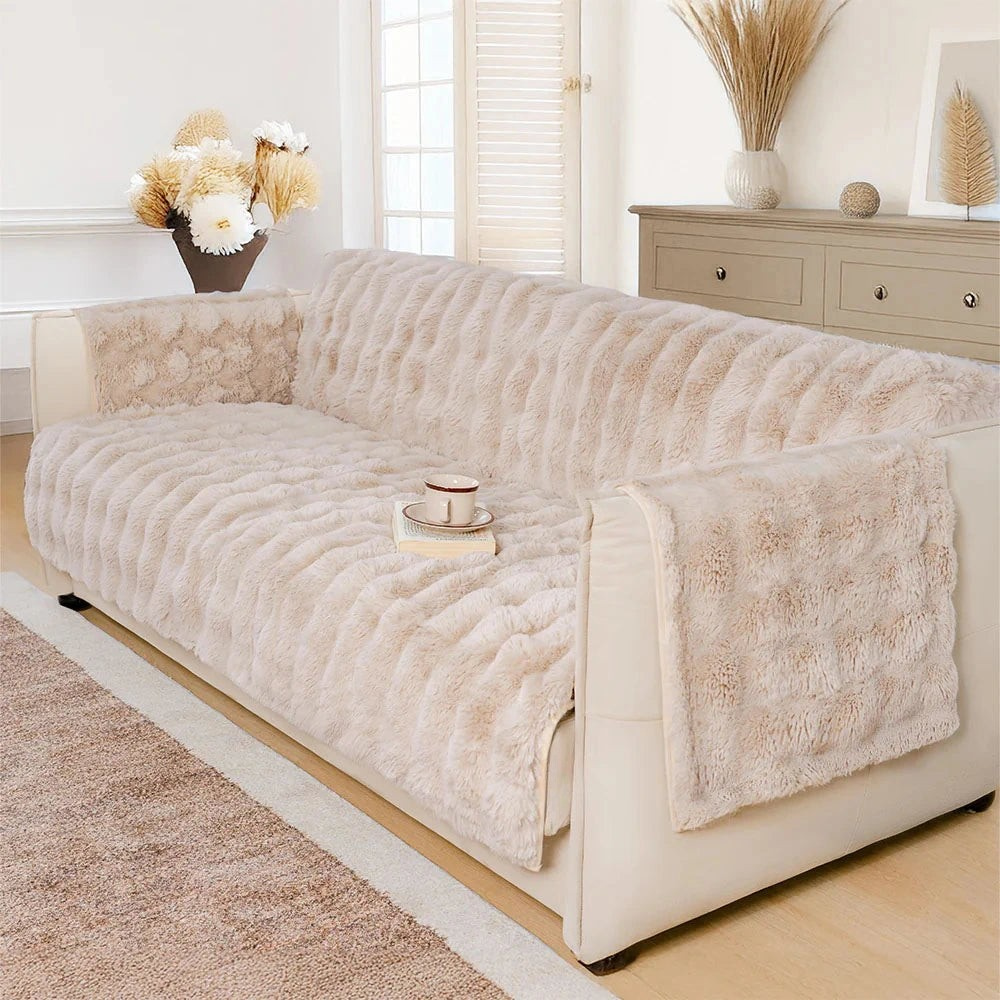 Copridivano Protettivo Pezzo Unico, Morbido con Effetto Peluche, Impermeabile