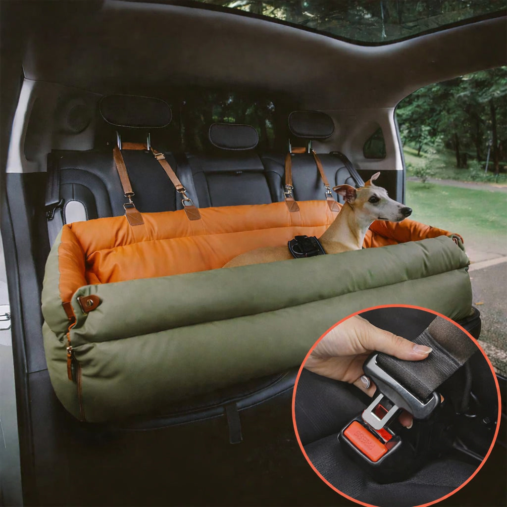 Seggiolino per cani in Pelle con attacco CINTURE - Comfort Urbano