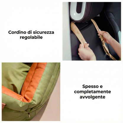 Seggiolino per cani in Pelle con attacco CINTURE - Comfort Urbano