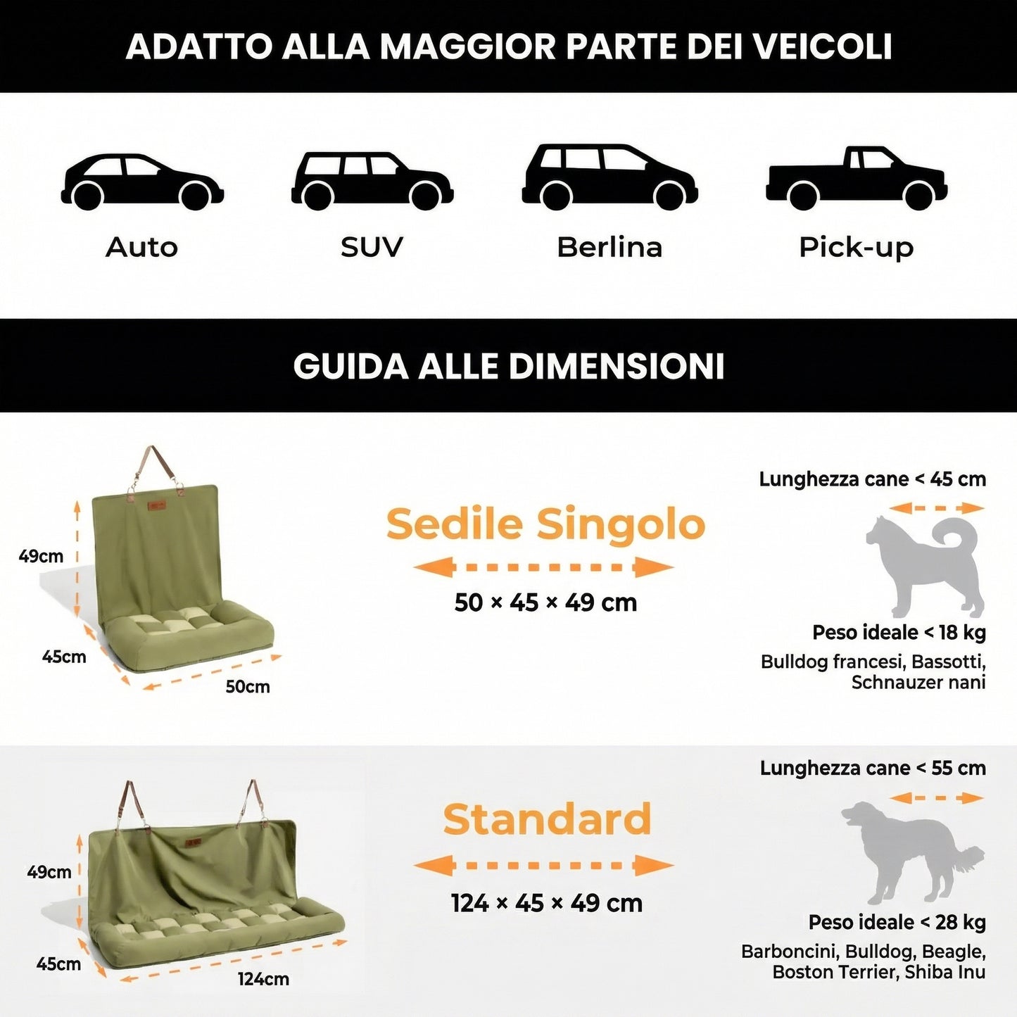 Coprisedile per cani di taglia grande – Chessboard Lounge