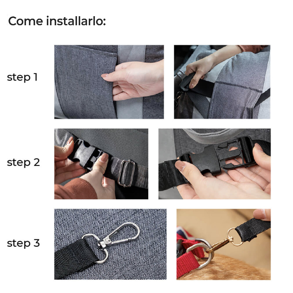 Seggiolino Auto Per Cani 0-18 Kg Prima Classe