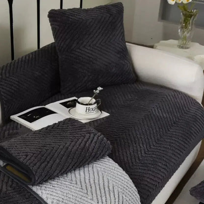 Copridivano Morbido a Spina di Pesce con Fondo Antiscivolo