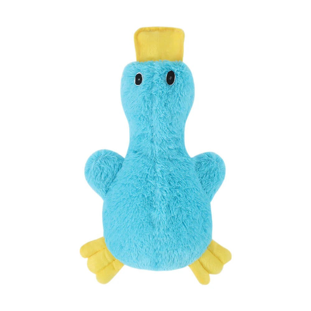Peluche di anatra carina con fischietto, giocattolo per cani.