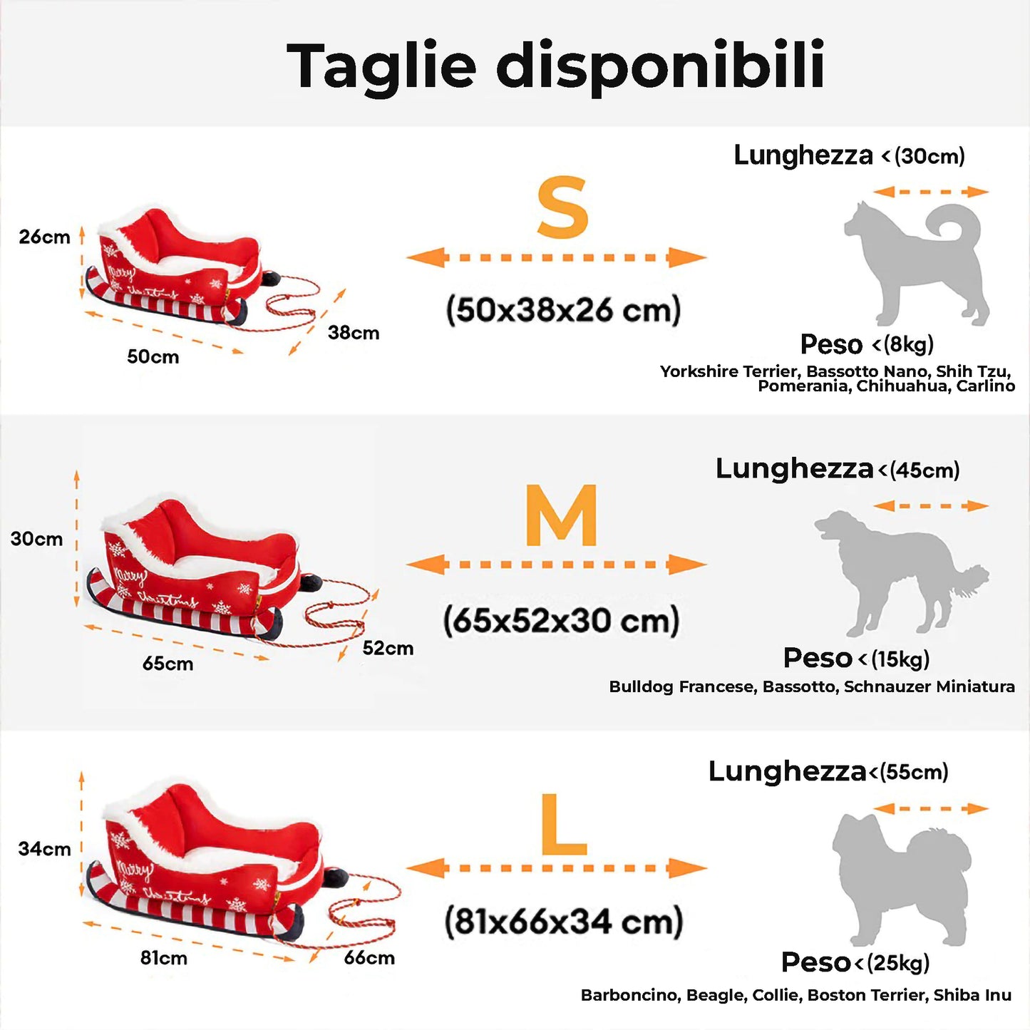 Cuccia  di peluche Festiva  Slitta di Natale