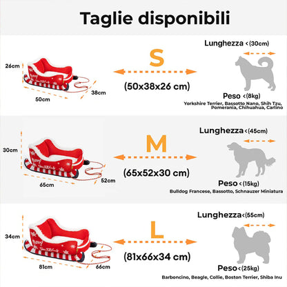 Cuccia  di peluche Festiva  Slitta di Natale