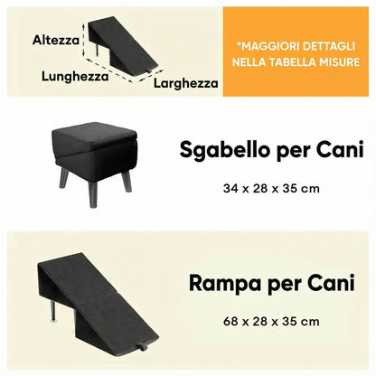 Rampa/Sgabello per cani - Convertibile 2 in 1
